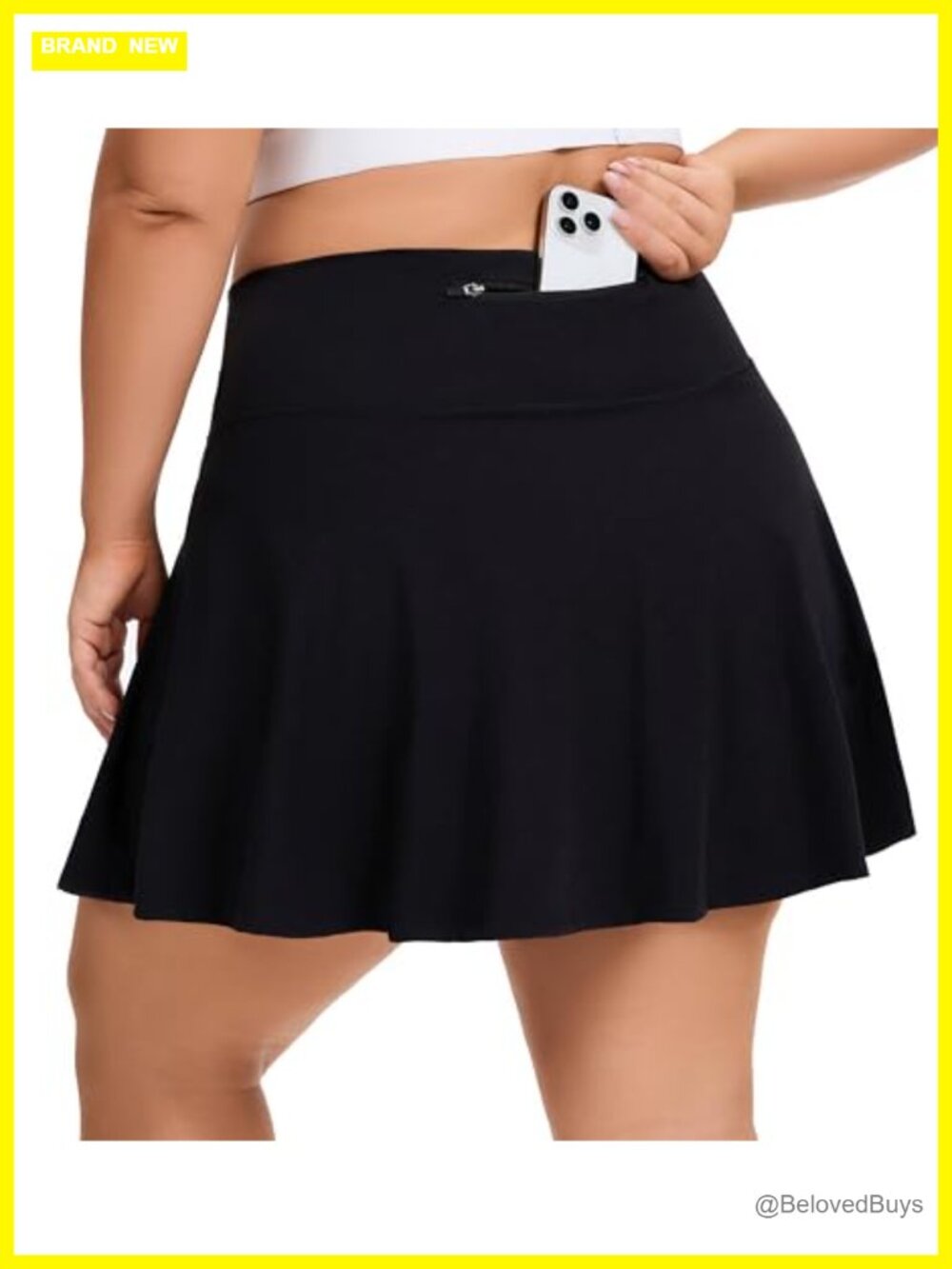 SEKINO Womens Plus Size High Waisted Tennis Golf Skort with Inner Shorts Pockets